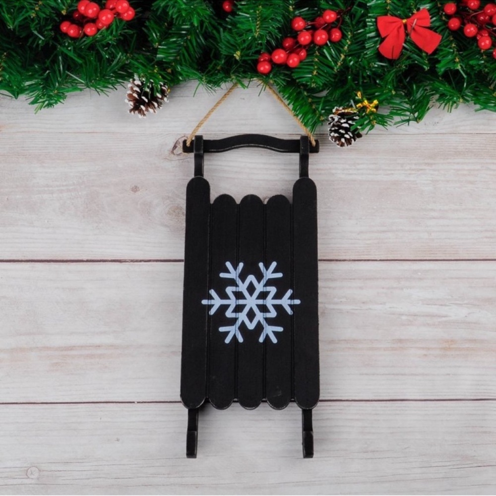 Target 🎯 Black Wooden Snowflake Sled
